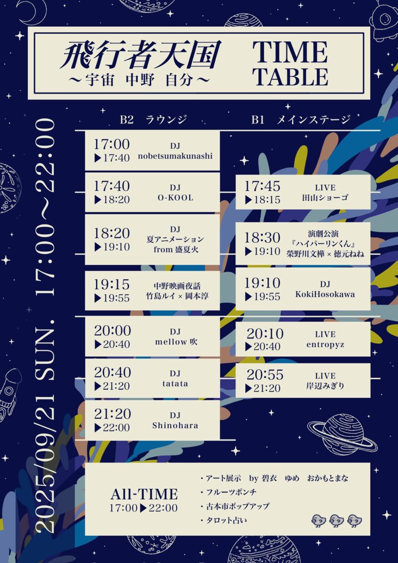 イベント「飛行者天国〜宇宙 中野 自分〜」に出演しました